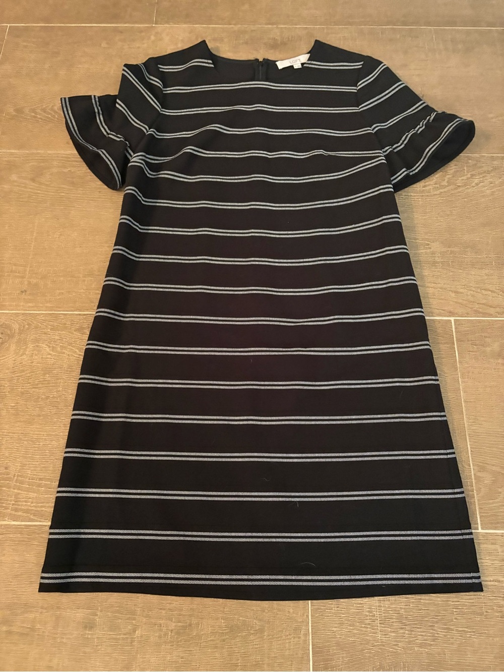Loft Black Striped Shift Dress - Women's Casual Dress